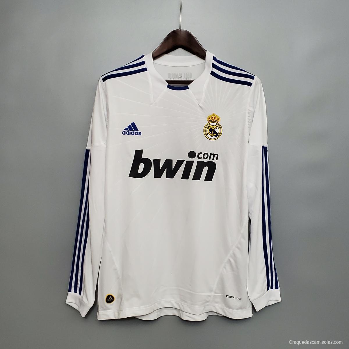 Retro Real Madrid 10/11 Long sleeve home Soccer Jersey