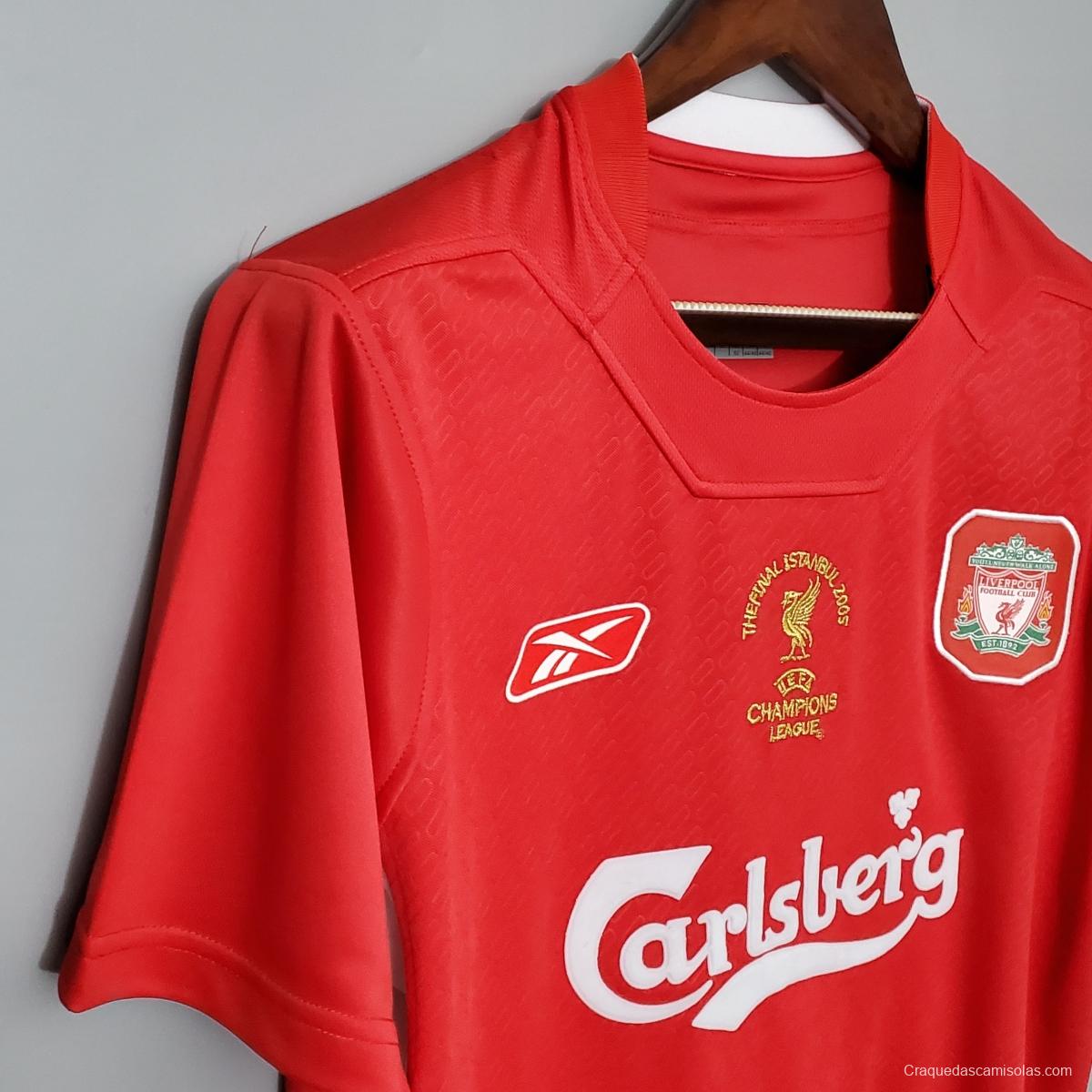 Retro 2005 Liverpool Champions League version home Soccer Jersey