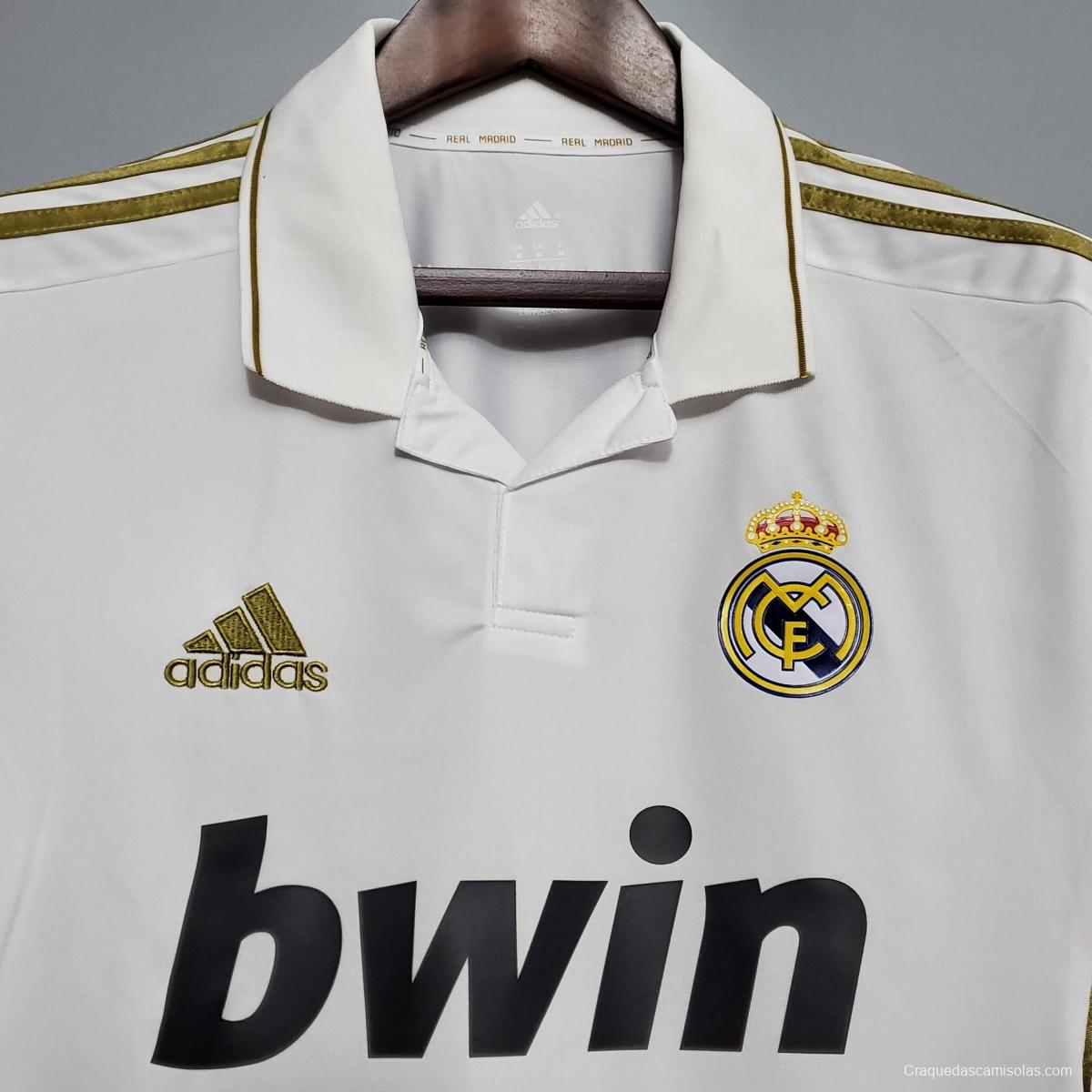 Retro Real Madrid 11/12 Long sleeve home Soccer Jersey
