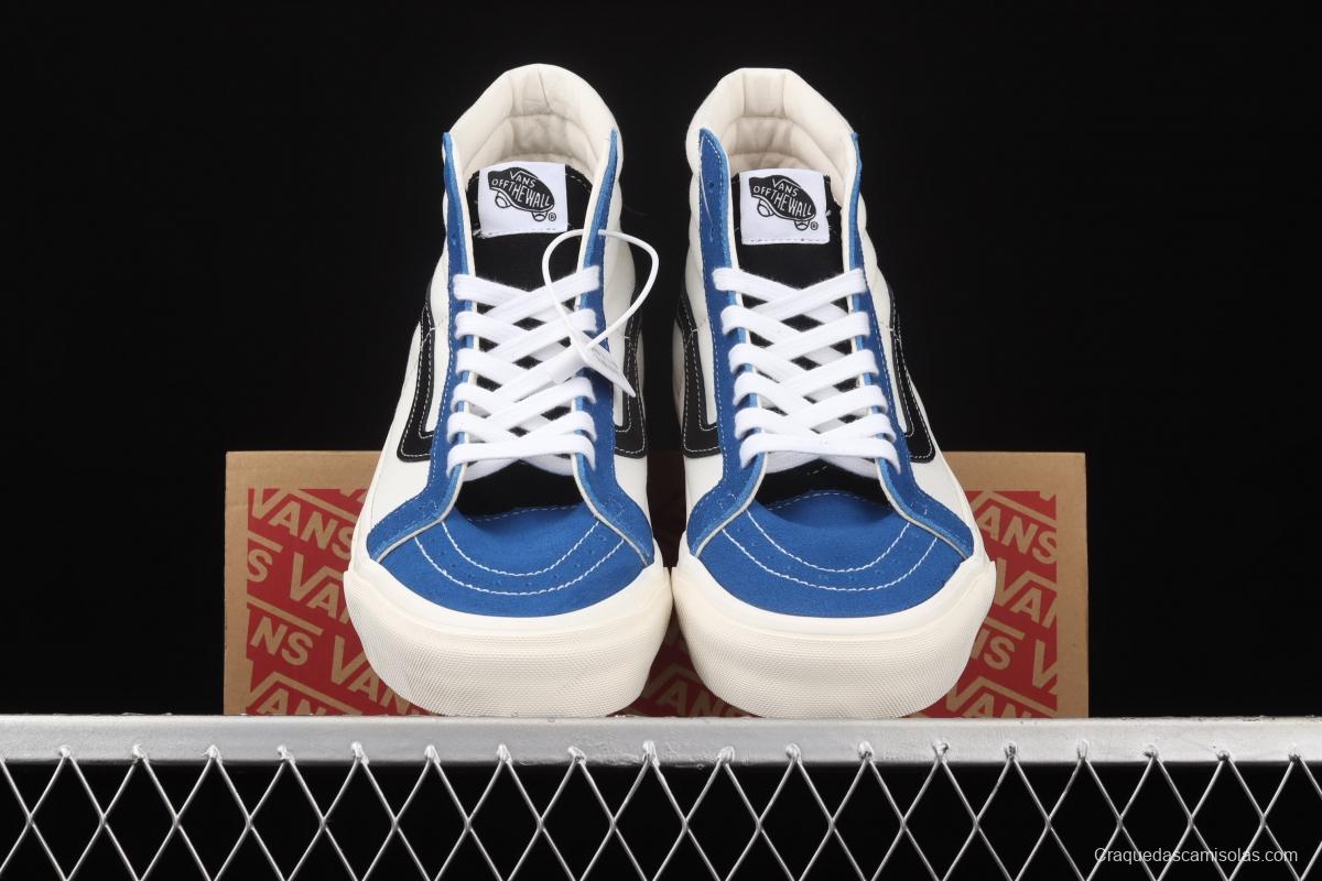 Vans Sk-Hi 38 DX blue-and-white high-top casual shoes VN0A4BVB21R