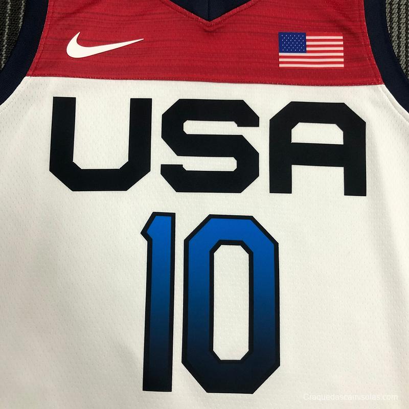 Thai Version Men's Jayson Tatum White USA Basketball Player Jersey