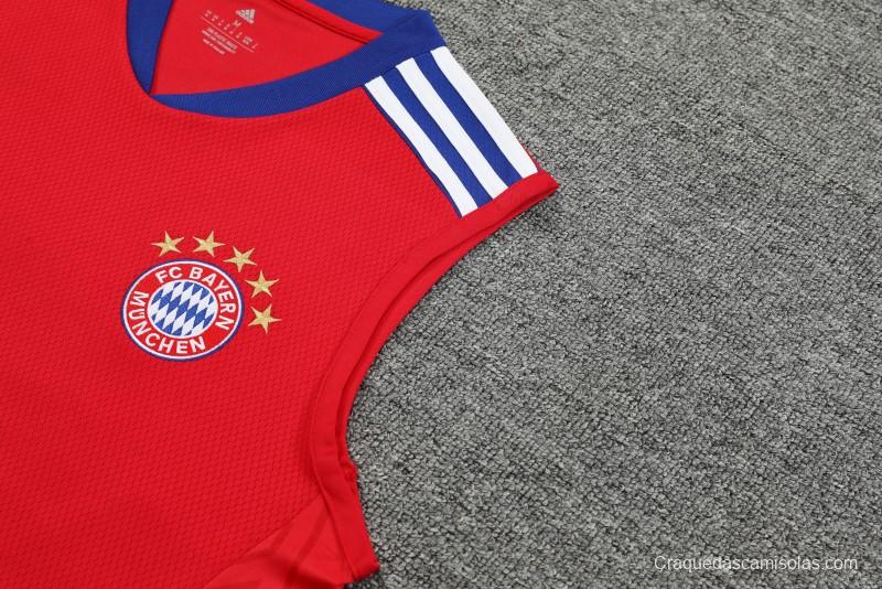 23-24 Bayern Munich Red/Blue Vest Jersey+Shorts