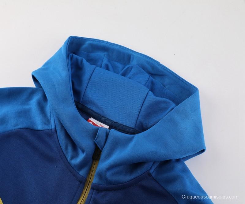 23/24 Olympique Marseille Blue Full Zipper Hoodie Jacket+Pants