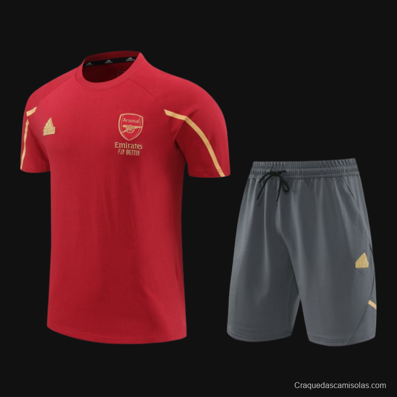 23/24 Arsenal Red Cotton Short Sleeve Jersey+Shorts